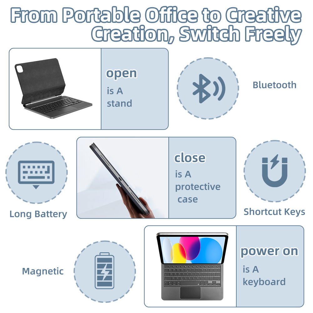Clavier Magique 2026 avec Blue - Magnetic Case Smart avis et prix